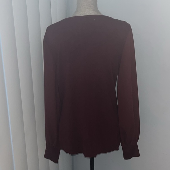 White House Black Market Blouson-Sleeve Sweater size Extra Large. Burgundy - Picture 5 of 7
